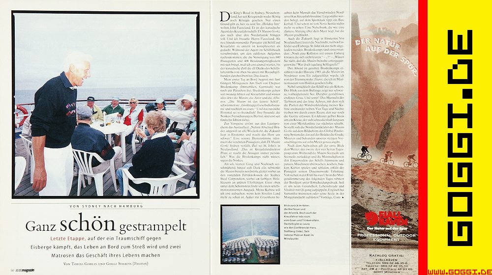 Kreuzfahrtschiff TS Maxim Gorki, Hans Stellberg, ZEITmagazin, © Goggi Strauss